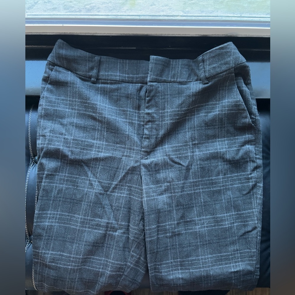 Nine West brand gray plaid work pants
